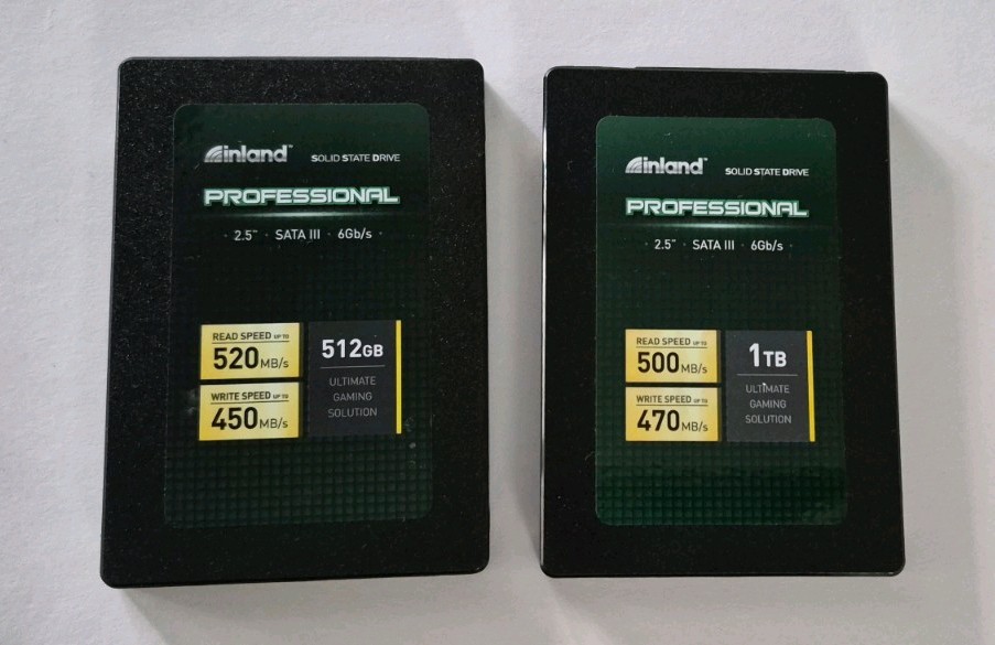lot of 2 Inland Professional 1TB and 512GB 2.5" SATA III Internal SSD 6Gb/s 