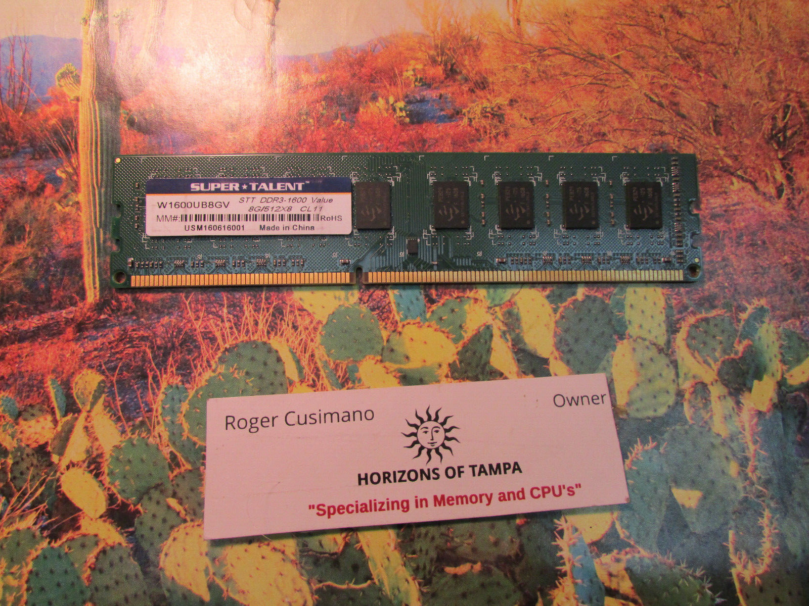 Super Talent 8GB 2Rx8 DDR3 PC3L-12800U Desktop RAM Memory W1600UB8GV - SINGLE