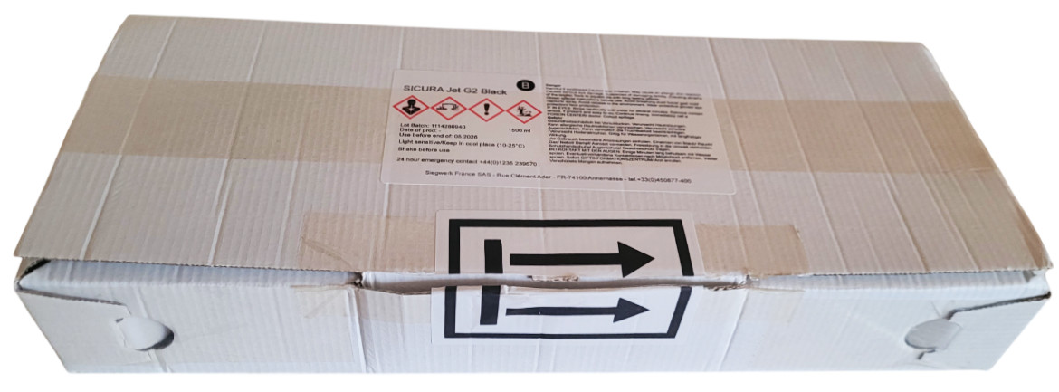 Sicura Jet G2 Black Ink 1500ml New Open Box Exp: 05-2026