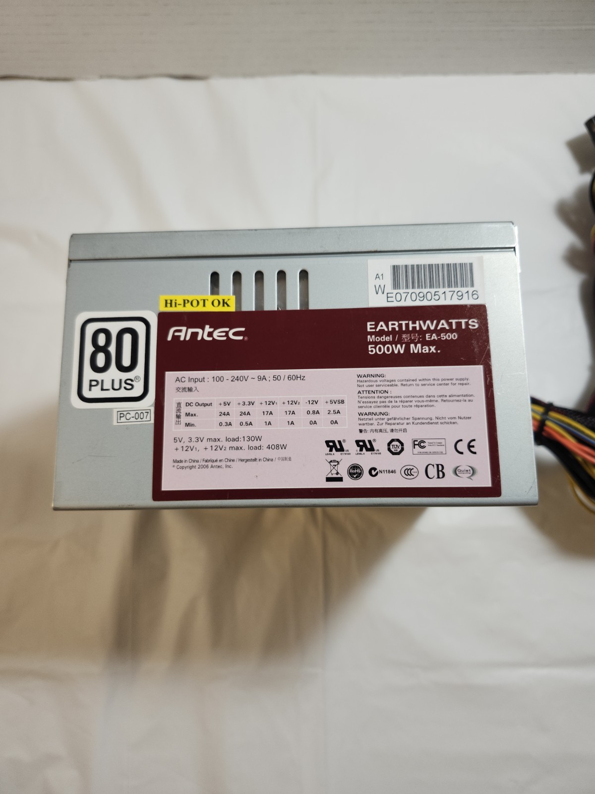 Antec Earthwatts EA-500D 500W MAX ATX Power Supply