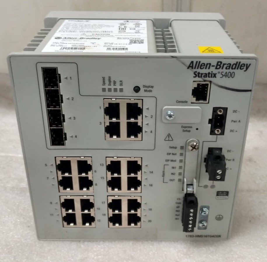 1x Allen-Bradley 1783-HMS16TG4CGN Stratix 5400 Managed Industrial Switch