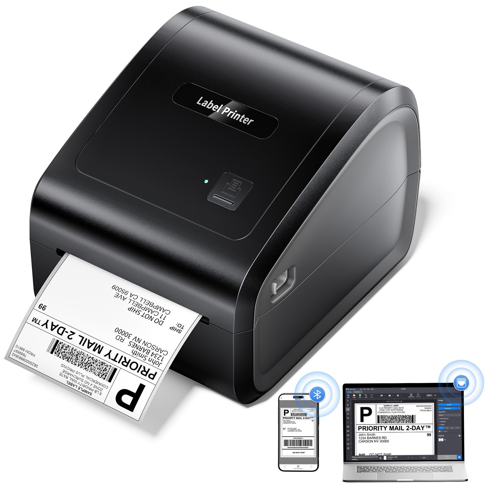 Omezizy D550 Pro Bluetooth Thermal Label Printer 4x6 Built-in Paper Bin