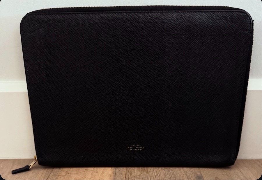 Smythson leather 13-inch laptop case