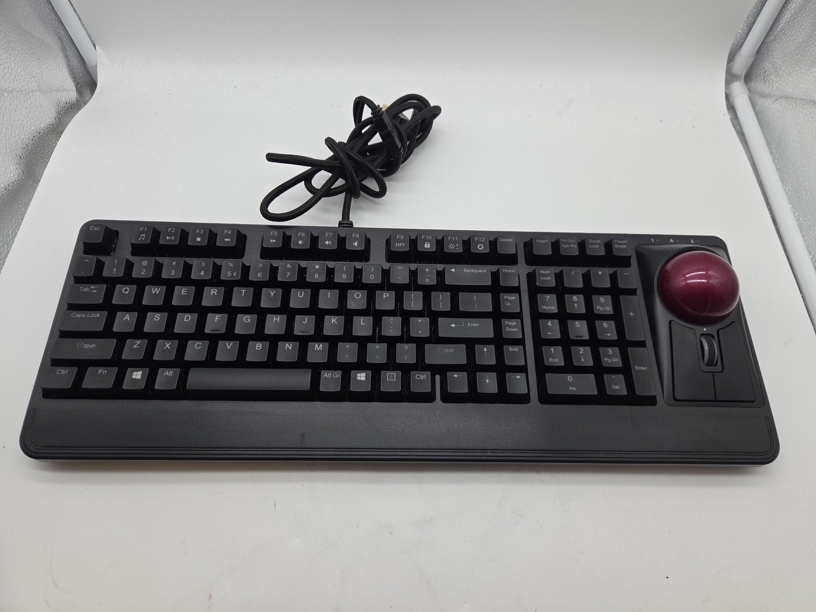 Perixx Periboard-322 RGB Wired Mechanical Trackball Keyboard w/ 2 Hubs FREE S/H