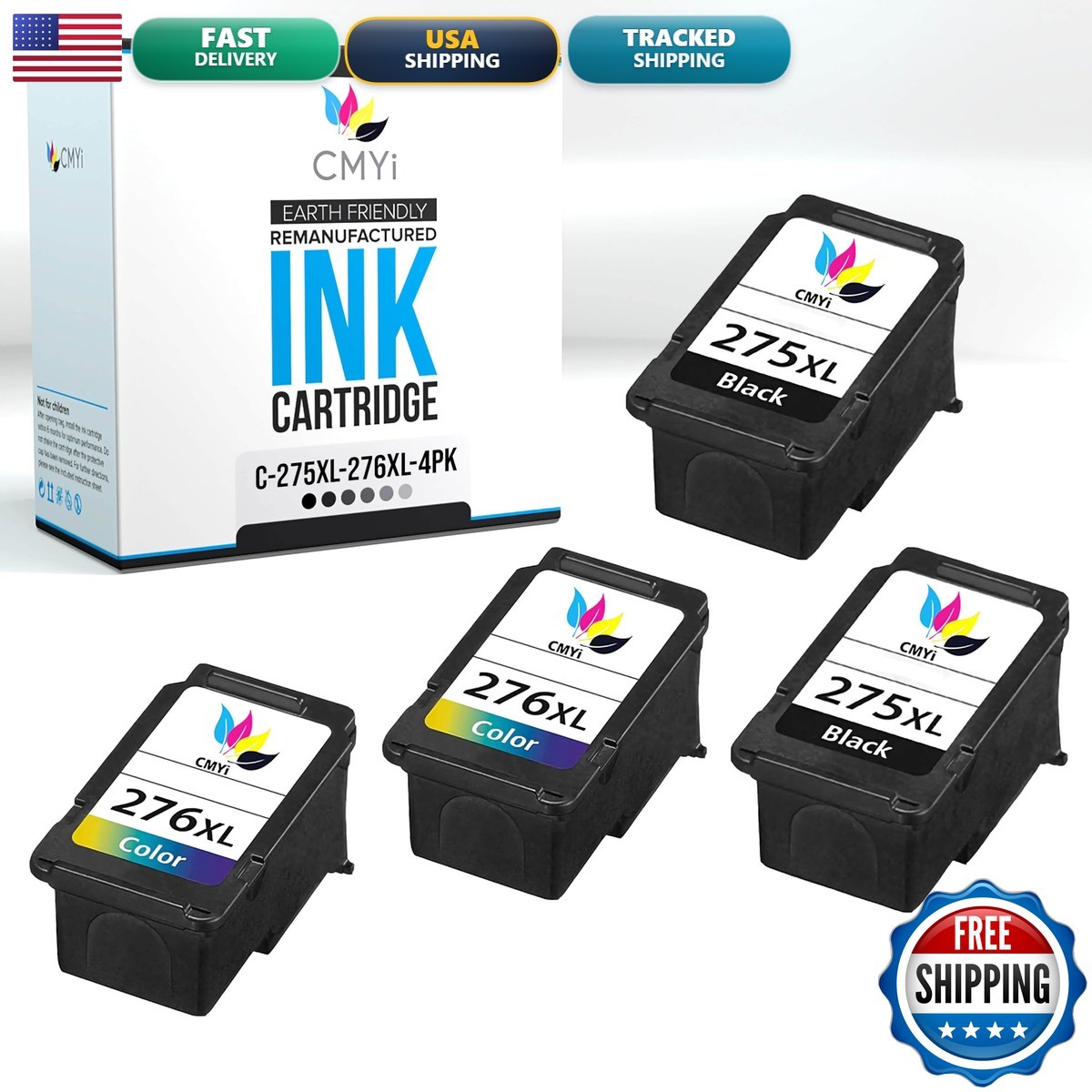 CMYi PG-275XL CL-276XL High Yield Replacement Ink Cartridges Canon PIXMA