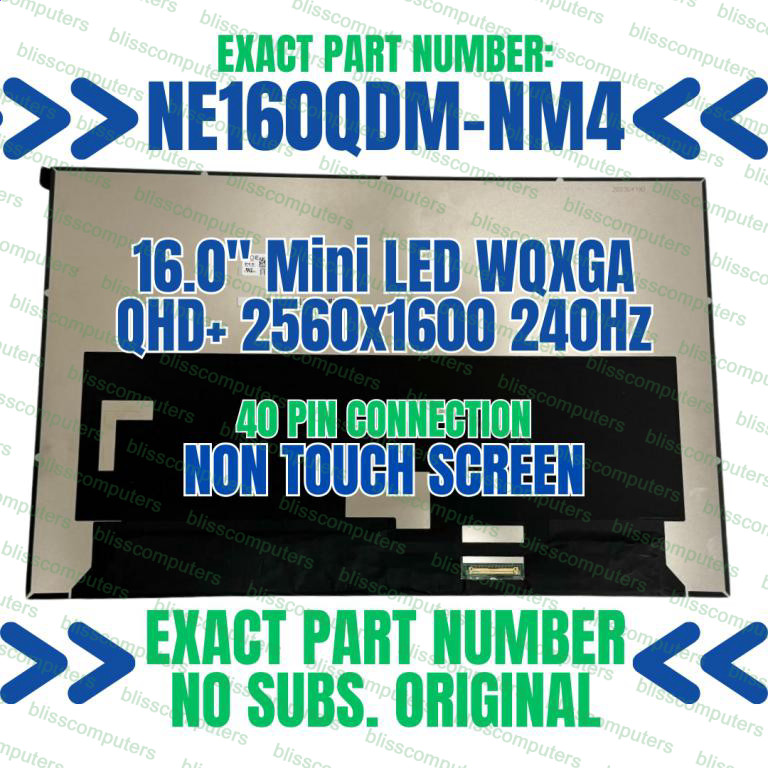 Ne160qdm-nm4 Lcd 16.0" Wqxga Edp 240hz Screen Ne160qdm-nm4 V8.3 V8.1
