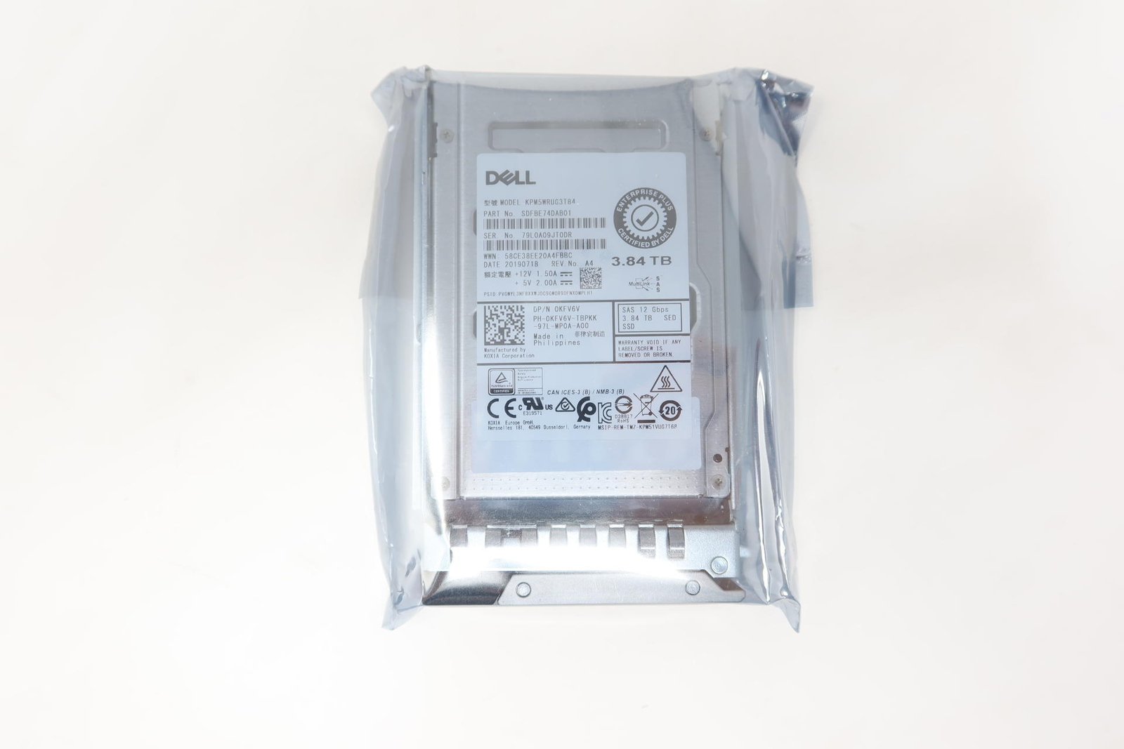 KFV6V Dell 3.84TB SAS 2.5" G14-G16 12G SED RI SSD Solid State Drive KPM5WRUG3T84