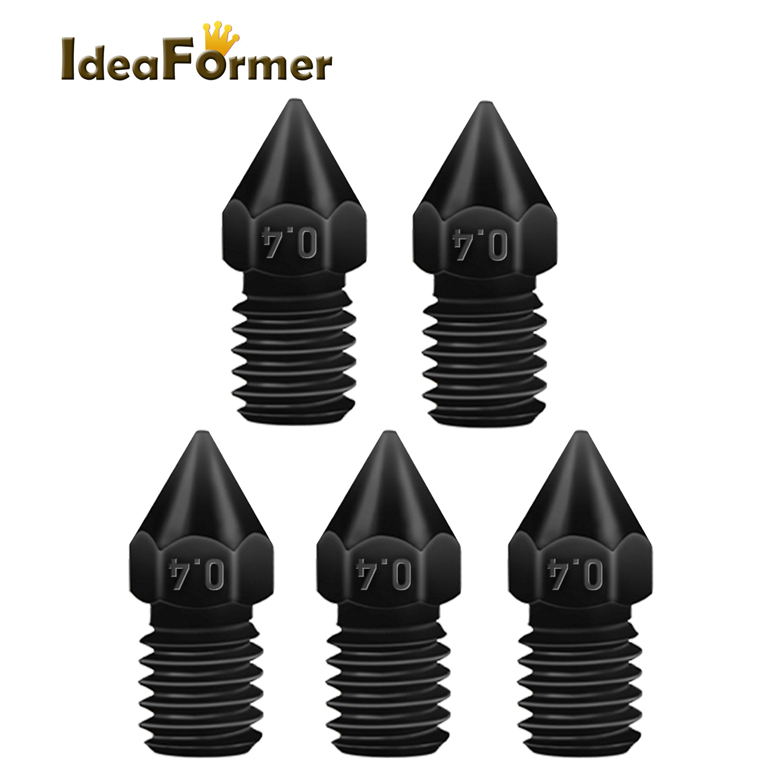 IdeaFormer 5Pcs 0.4/0.6/0.8mm IR3 V2 Hardened Steel Extruder Hotend Nozzle Kit