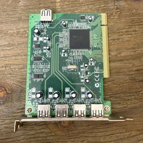 D-Link DU-520 5 Port USB 2.0 PCI Expansion Card NEC Chipset 4 External 1