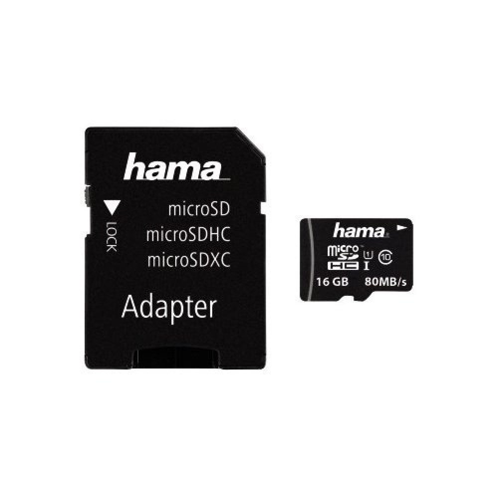 Hama MicroSD Memory Card 16GB Black Memory Module Board
