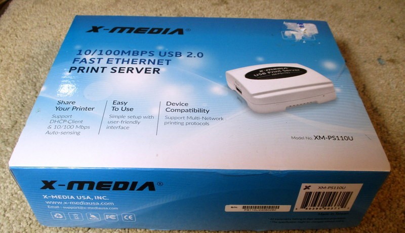 X-MEDIA XM-PS110U | 1-Port 10/100Mbps Fast Ethernet USB Network Print Server