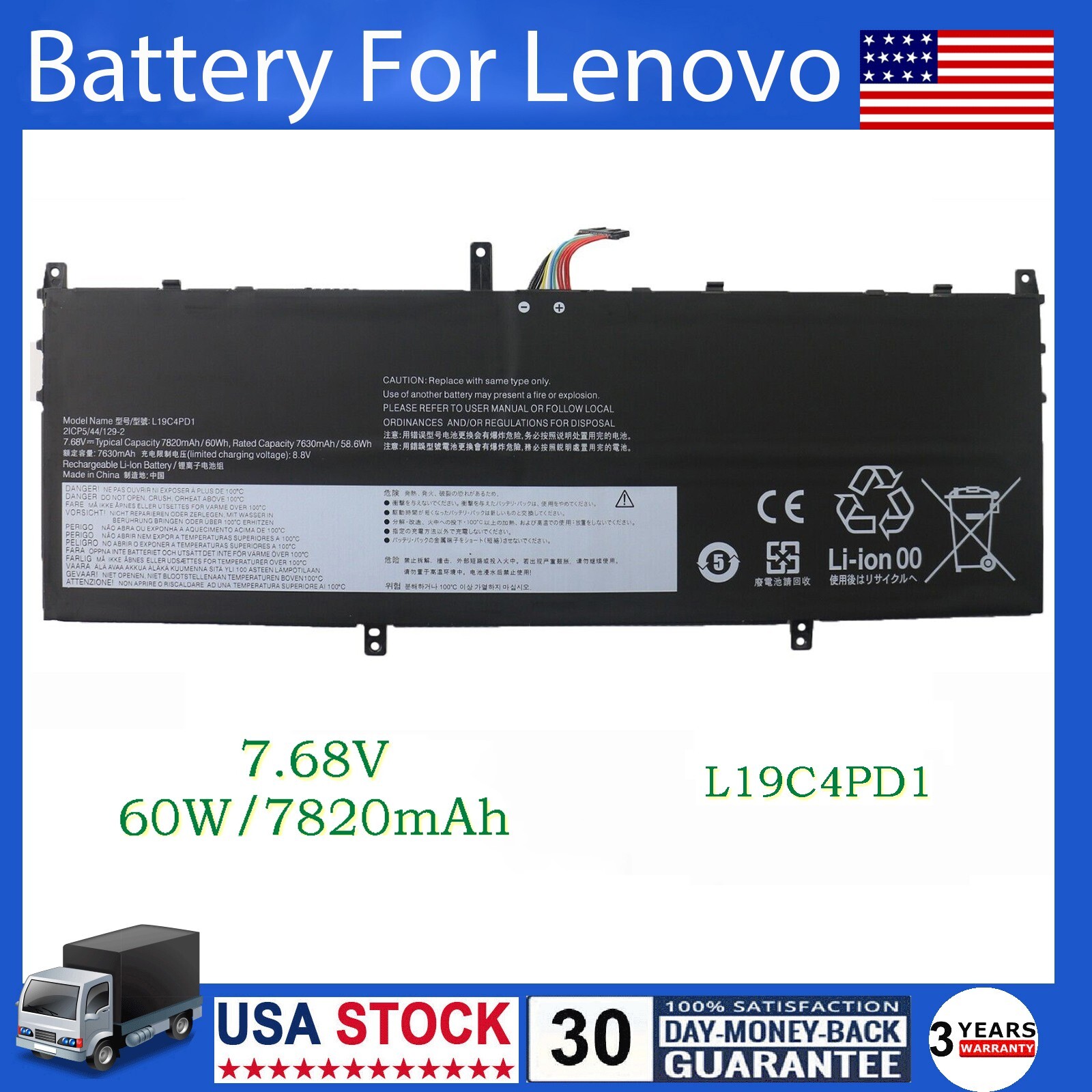 L19C4PD1  L19D4PD1 Battery For Lenovo Yoga C640-13IML LTE IdeaPad Yoga 6-13ARE05