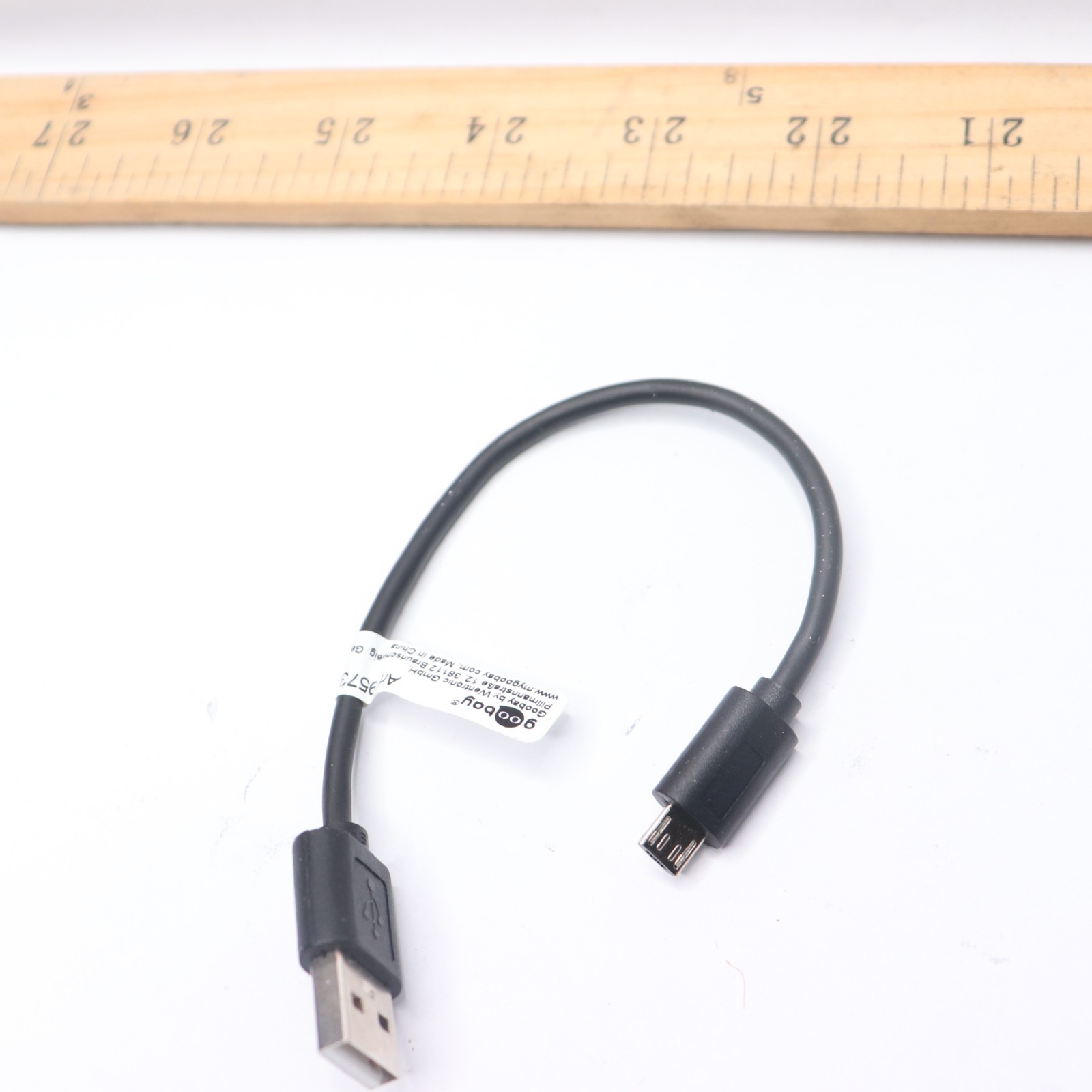 Goobay Micro USB 2.0 Charging and Sync Cable Black 0.15 m 95736