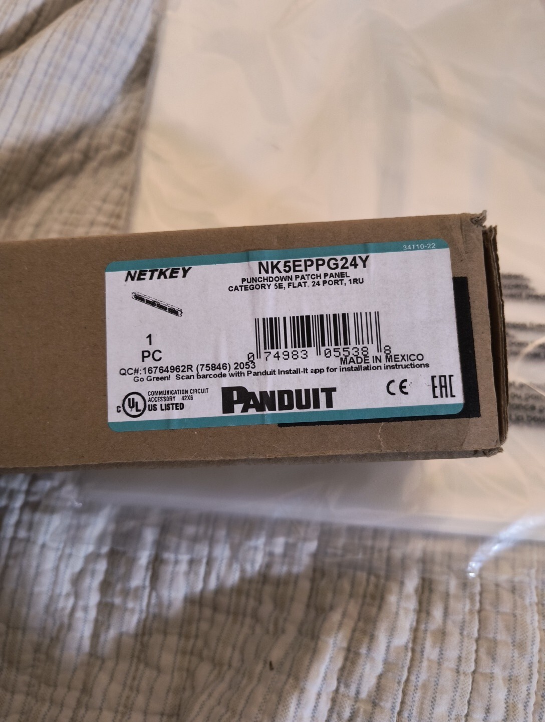 Two Panduit Punch Down Patch Panels With 3 Panduit Covers JCE 35