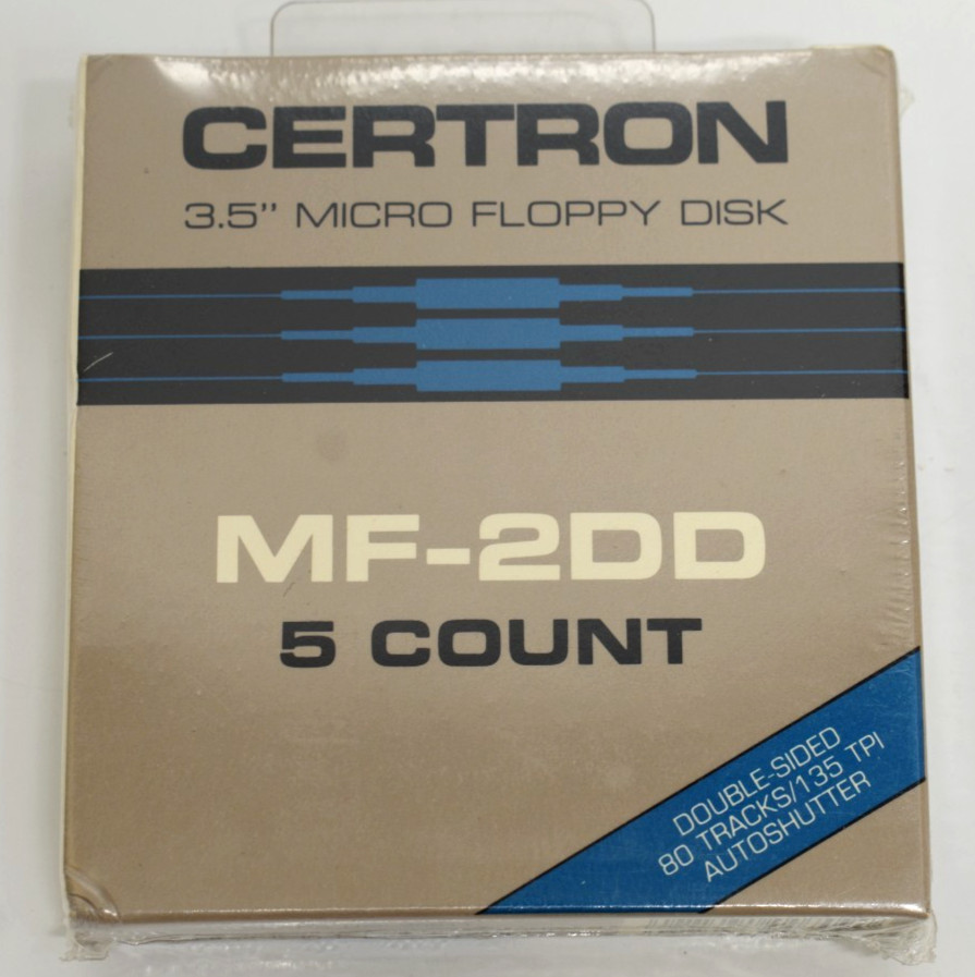 CERTRON MF-2DD 3.5 Floppy Disk micro NIP VTG Double Sided Autoshutter 5 Count