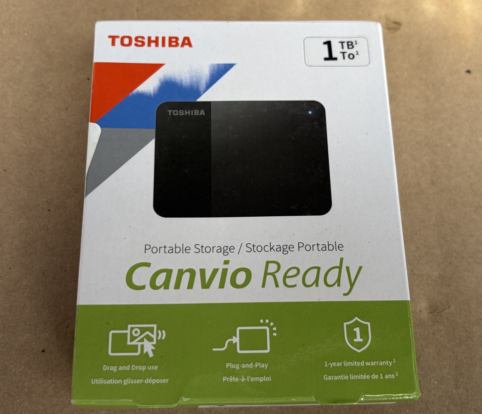Toshiba Canvio Ready HDTP310XK3AA 1 TB 2.5" USB 3.2 External HDD Black