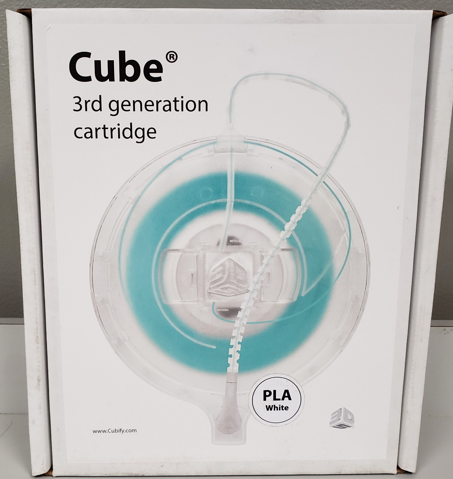 3D Systems Cube ABS WHITE Pro Filament 3rd Gen Cartridge- 391146- 1.75mm NEW