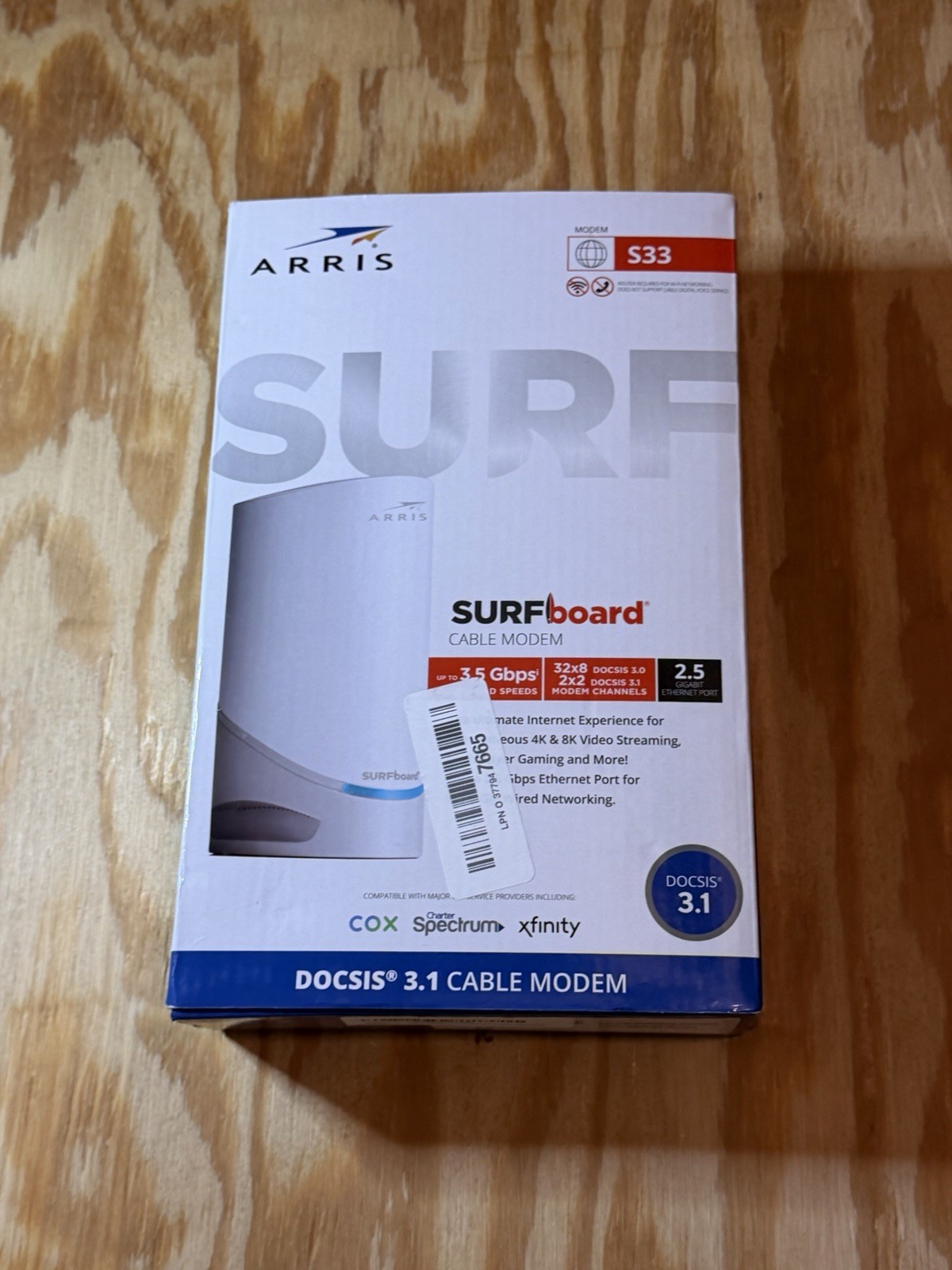 ARRIS Surfboard S33 DOCSIS 3.1 Modem 2.5Gbps, Router Required 