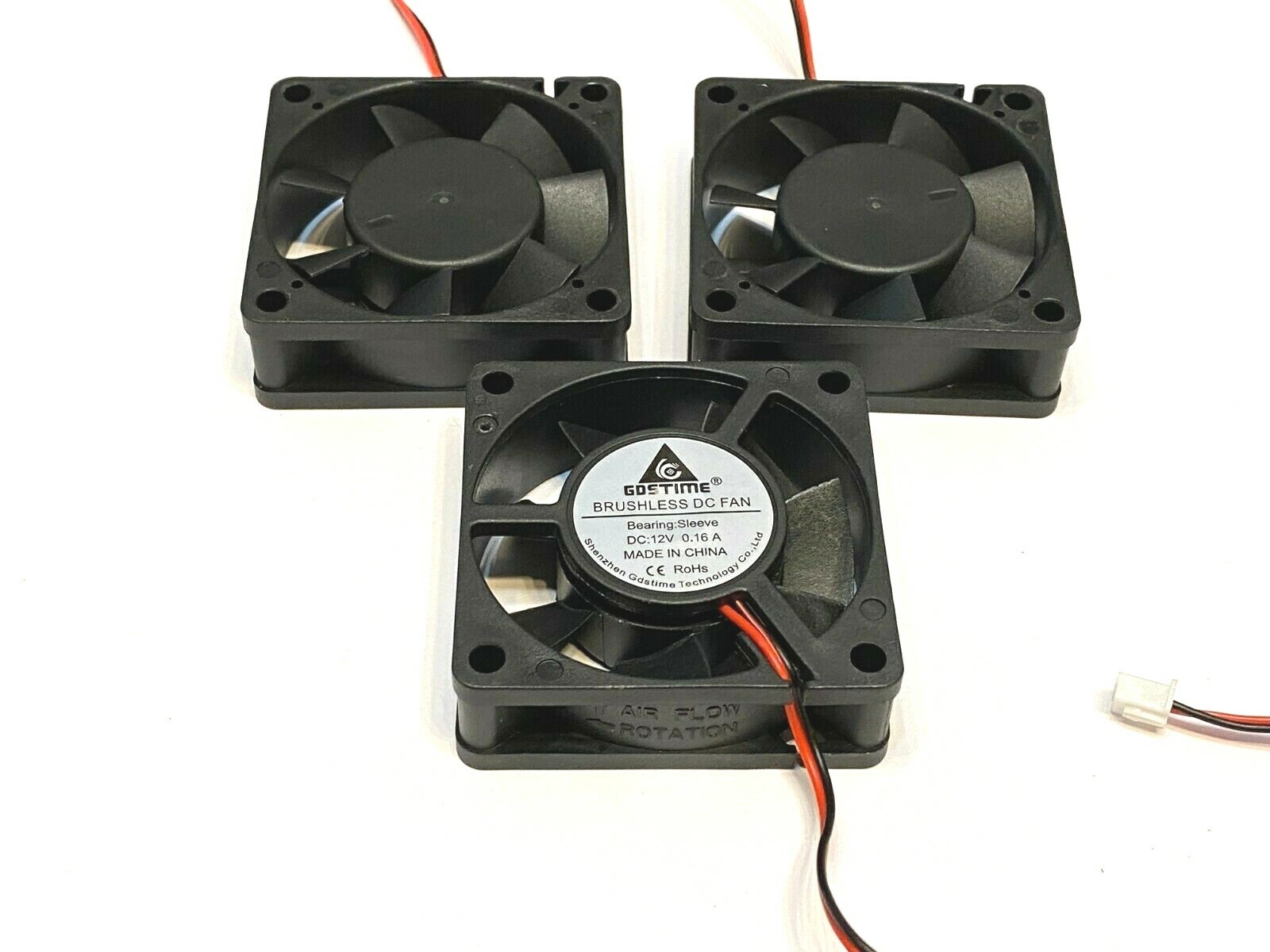 3 Pieces Gdstime DC 12V 2Pin 6020 60x60x20mm 60mm PC 6cm Case Cooling Fan