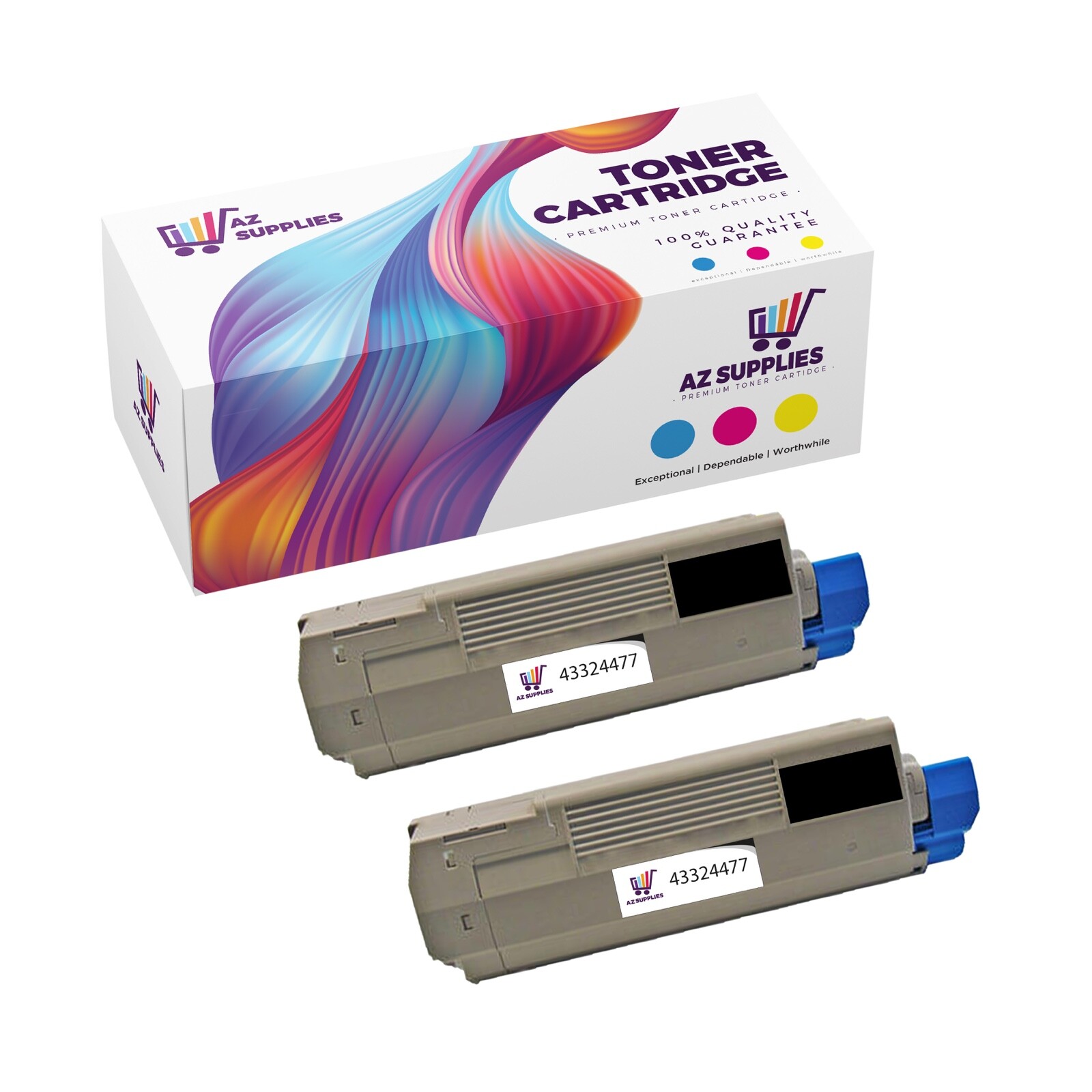 OKI Data Compatible Toner Cartridge for 43324477 CX2032 MFP Black 2 Pack