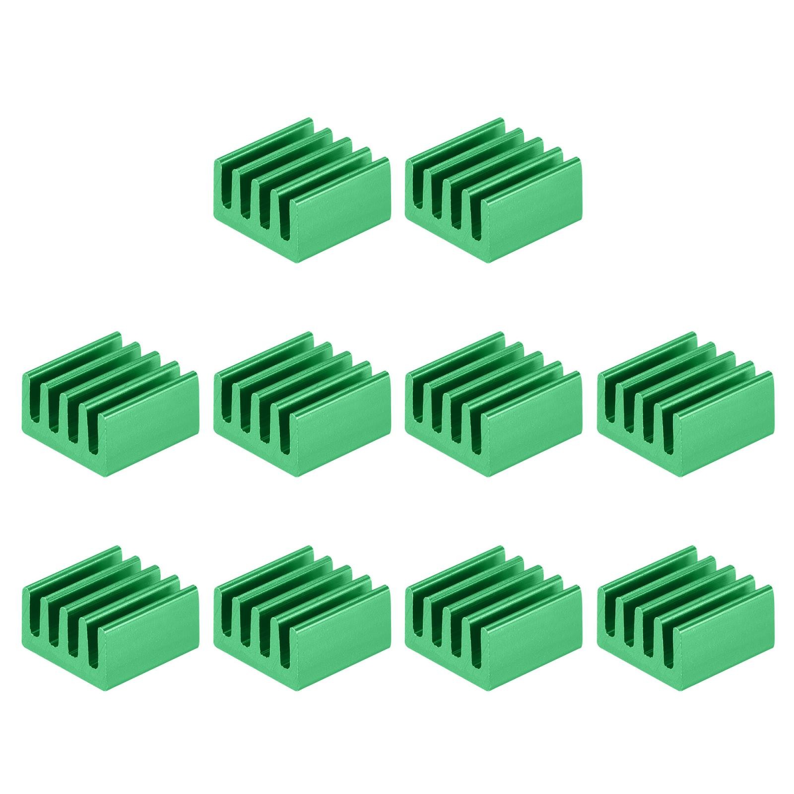 9x9x5mm Aluminum Heatsink Electronics Cooler for MOS IC Chip Green 10 Pcs