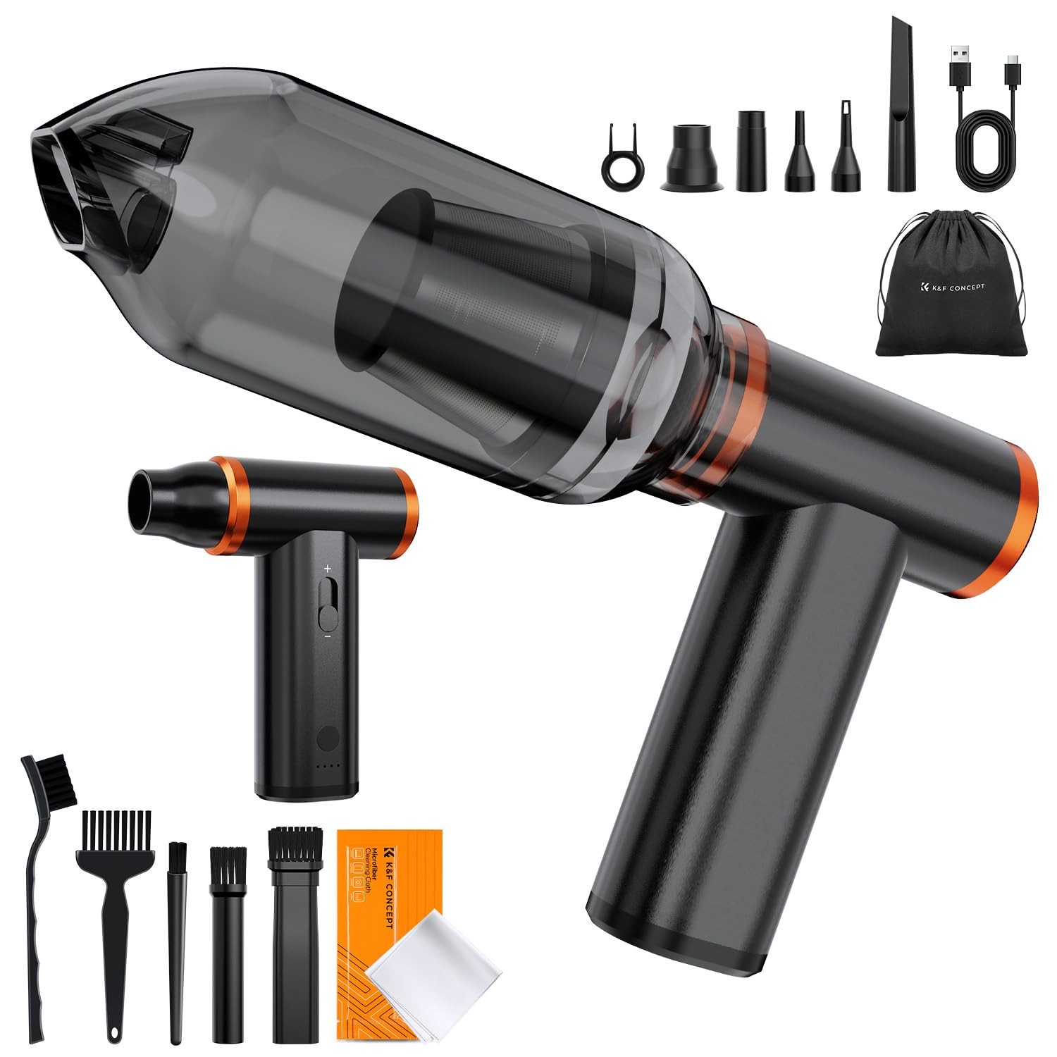 Blower and Suction 2 in 1 Compressed Air Duster,300000RPM