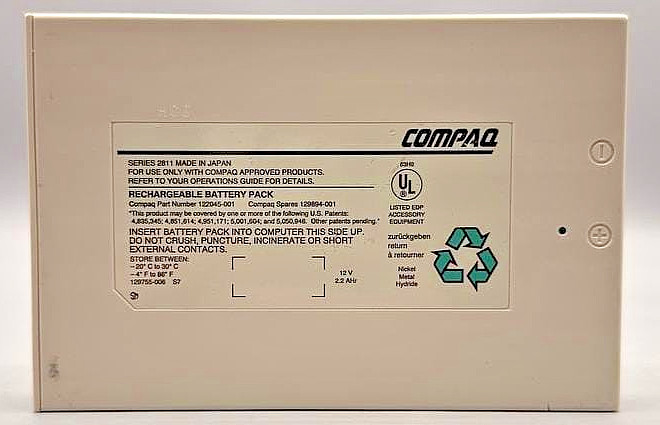Vintage Compaq 122045-001 Series 2811 12V 2.2Ah NiMH Battery Japan