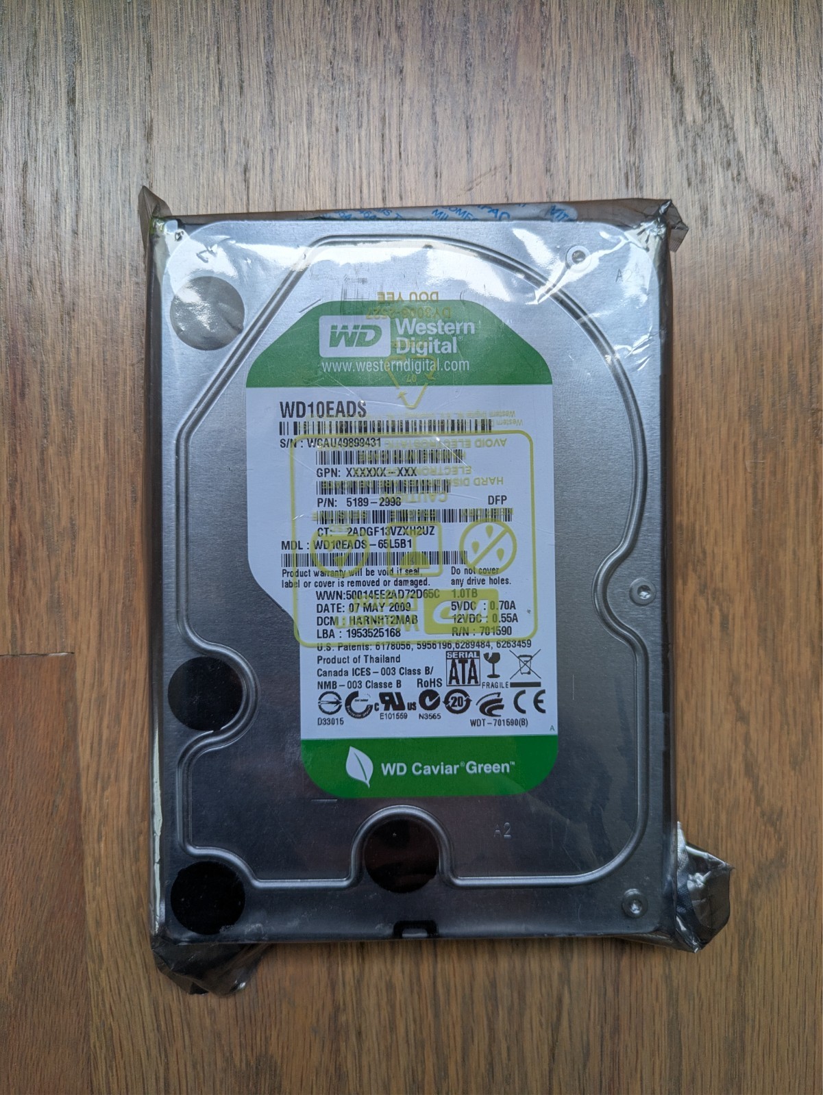 WD Western Digital Caviar Green Hard Drive WD10EADS-65L5B1