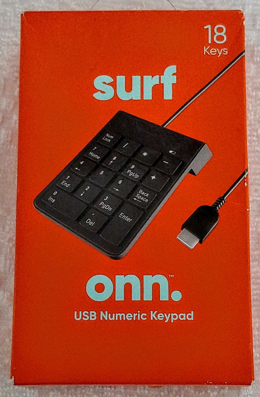 Surf ONN 18 Key USB Numeric Keypad. Ideal for Financial Applications.