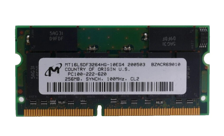 256MB SDRAM SDR SD PC100 100MHZ 100 144-PIN SO-DIMM INTEL RAM 16CHIPS NON-ECC