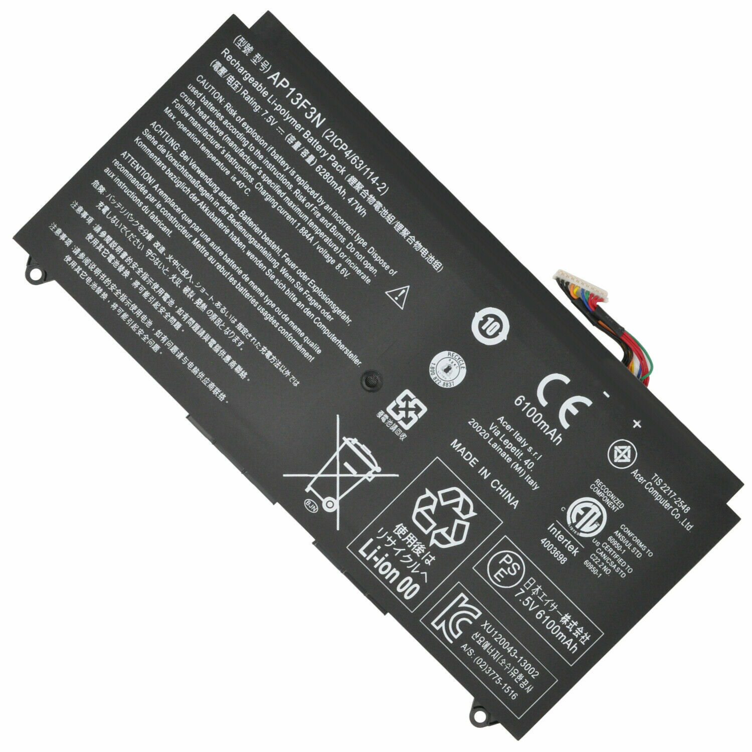 New   AP13F3N Battery for Acer Aspire S7-392 S7-391-6822 Ultrabook 6280mAh