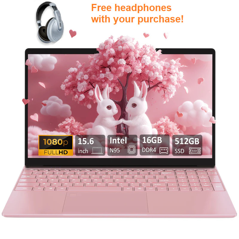 Auusda 15.6"/14.1" Pink Intel 16GB 512GB Windows/Linux/Android/GoogleTV Office*
