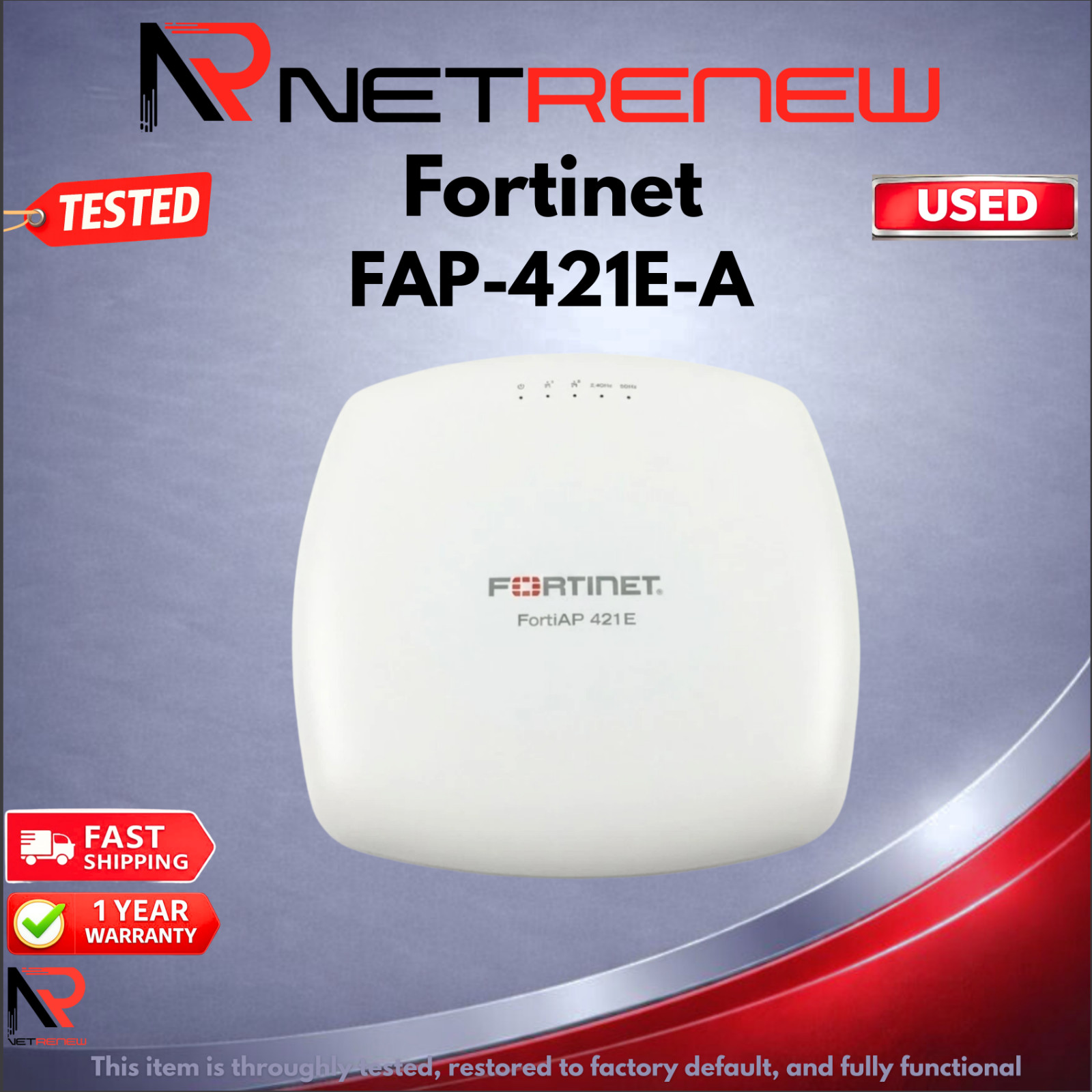 Fortinet FAP-421E-A Wireless Access Point  w/Mounting Kit