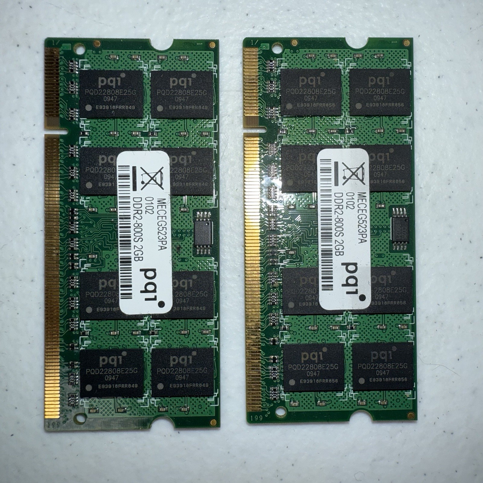 Pqi 2GB DDR2-800S COMPUTER RAM MEMORY MECEG523PA Set of 2