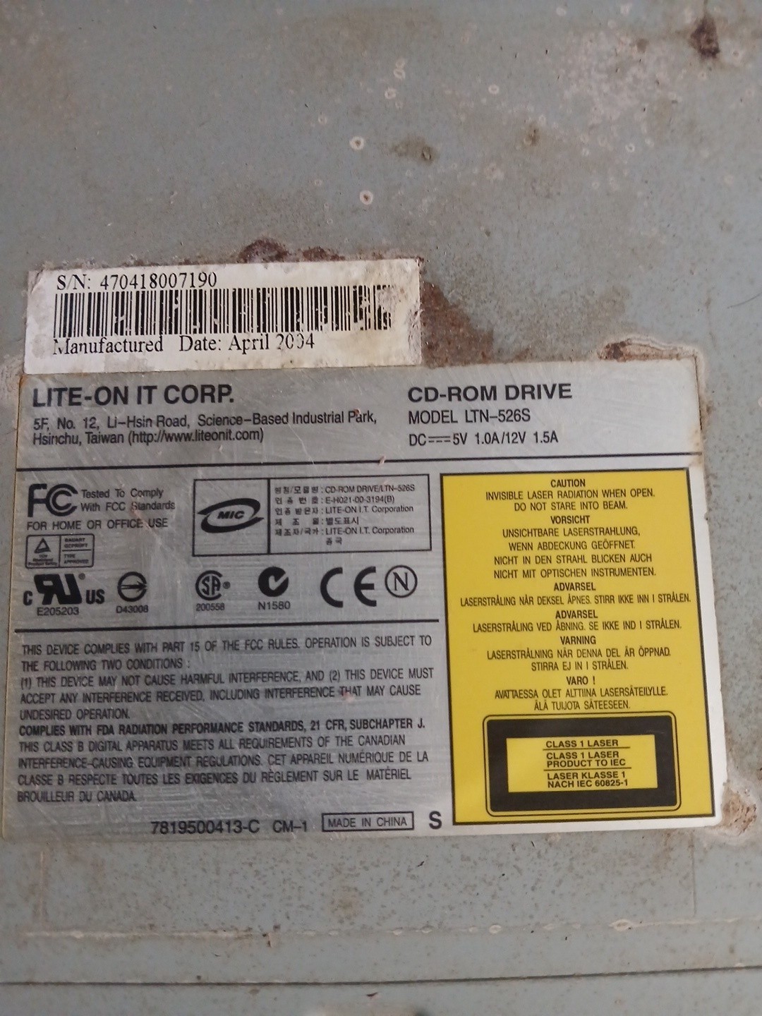 Lite On Ltn 526s Cd Rom (cdr2)