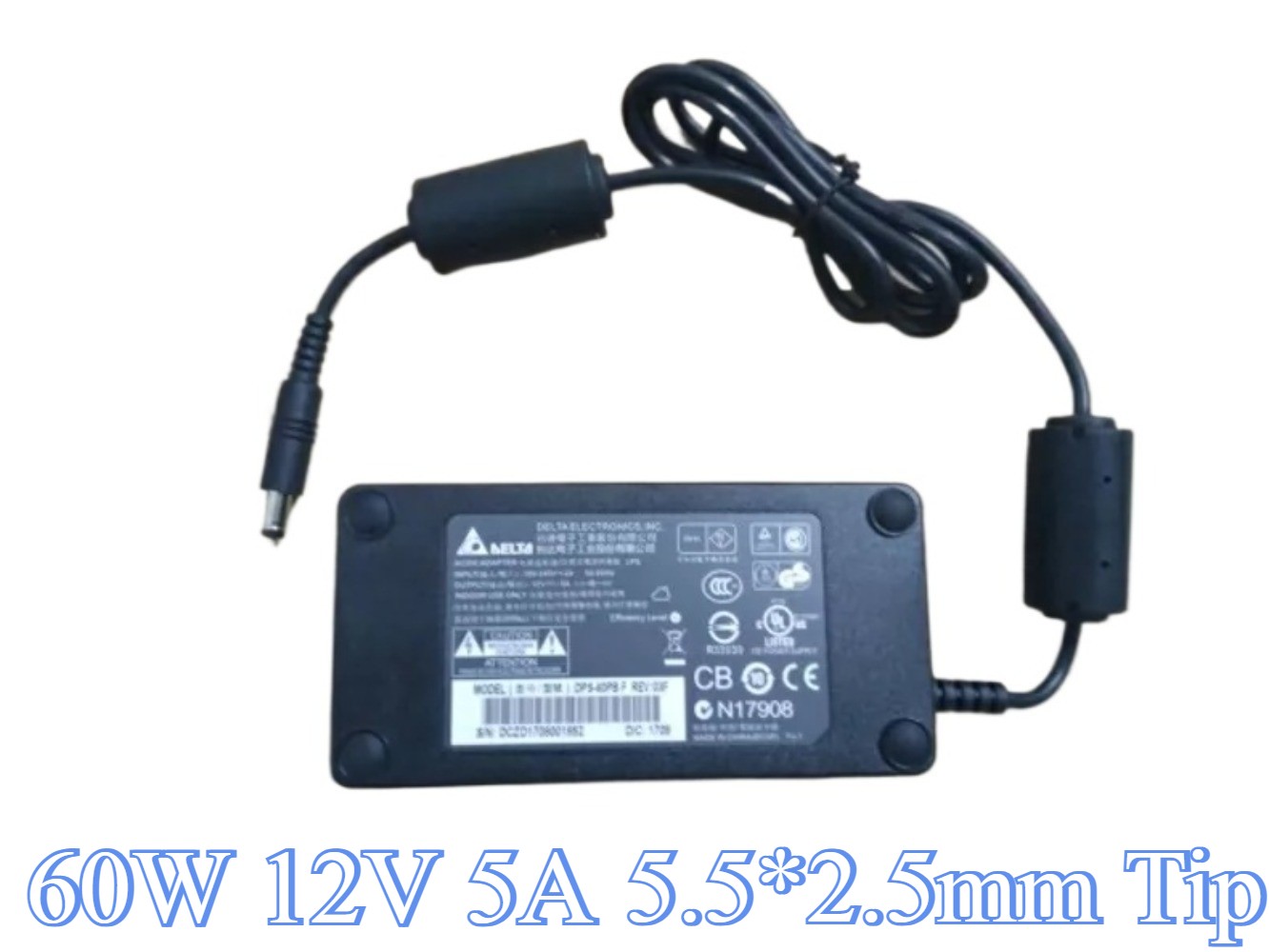 Original 60W 12V 5A Delta Charger 5.5*2.5mm Tip AC Adapter Power Supply