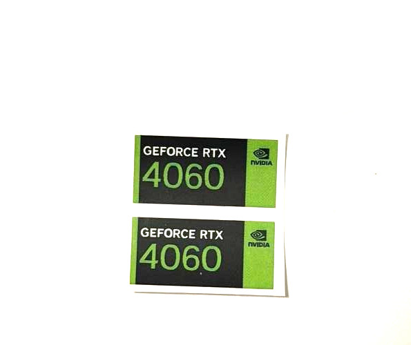 2Pcs fits NVIDIA GEFORCE RTX 4060 Sticker  Label Decal Case Badge 24mm x 12mm