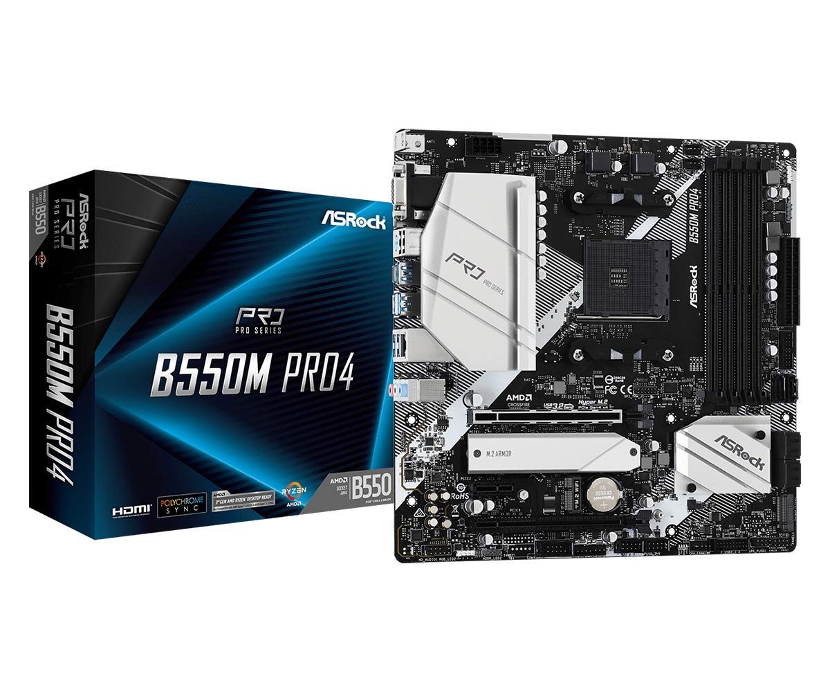ASRock B550M PRO4 AM4 AMD B550 SATA 6Gb/s Micro ATX AMD Motherboard DDR4 NEW