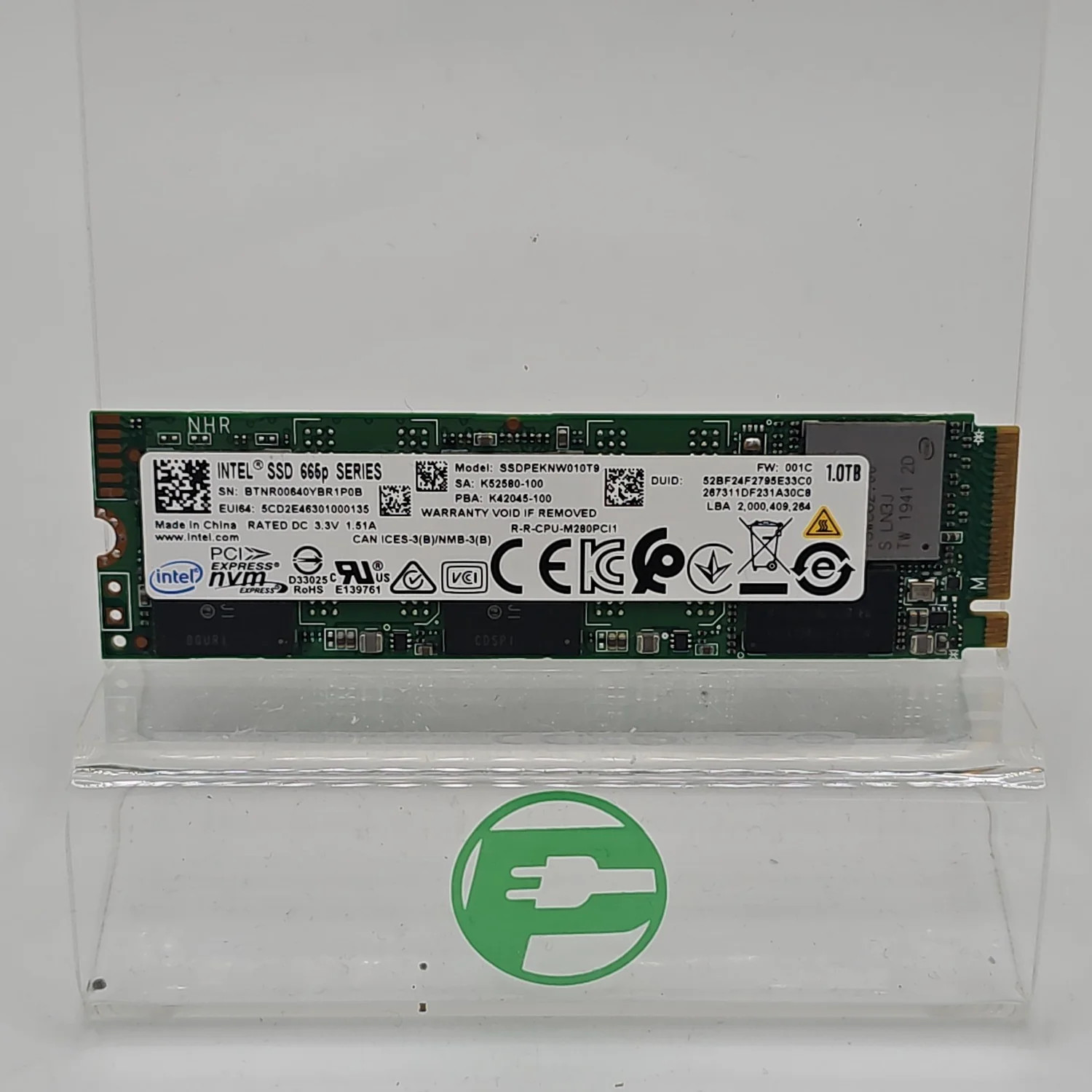 Intel 2280mm 665P 1TB M.2 NVMe Gen 3.0 x 4 SSD SSDPEKNW010T9