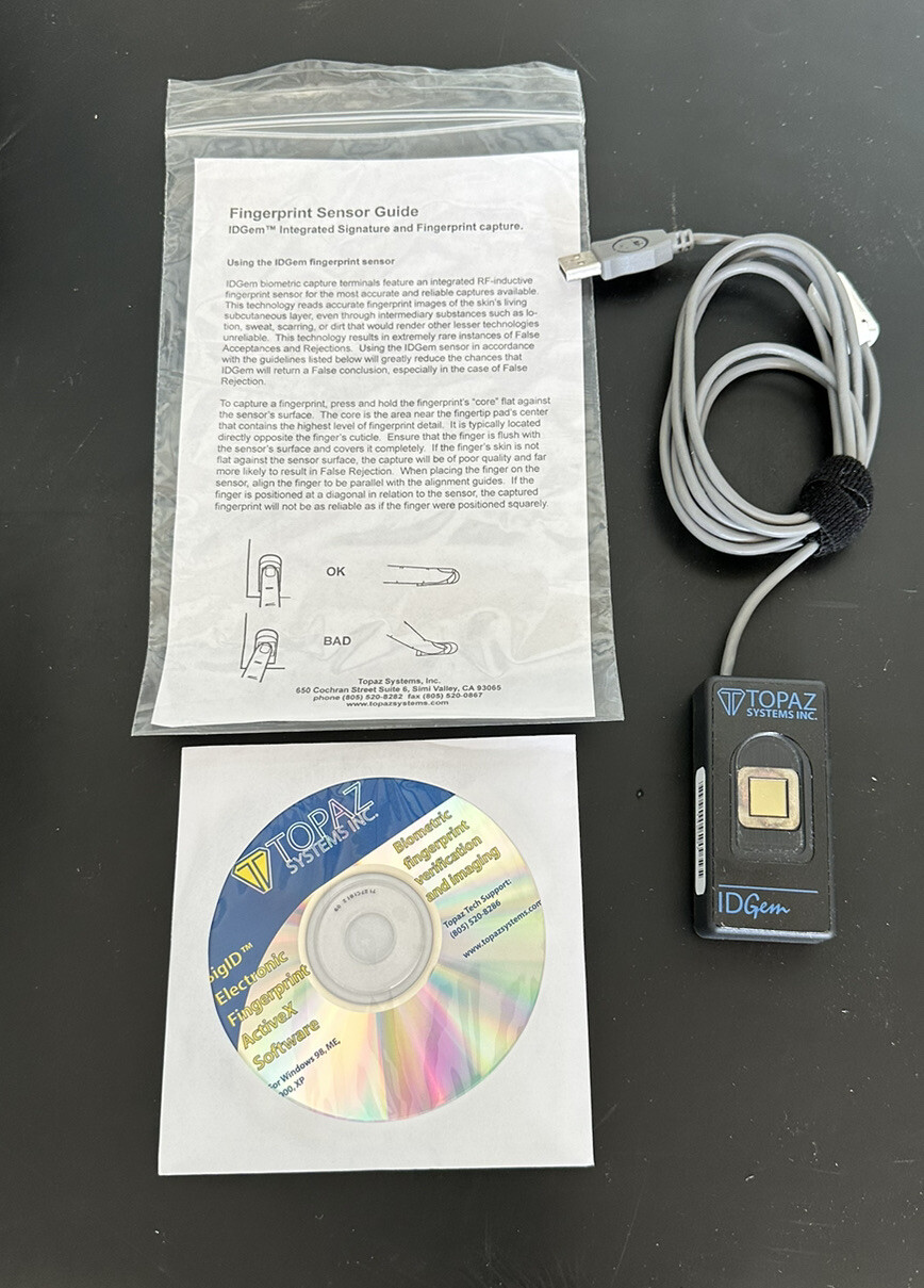 Topaz F-P134-USB-R Stand Alone Fingerprint Sensor