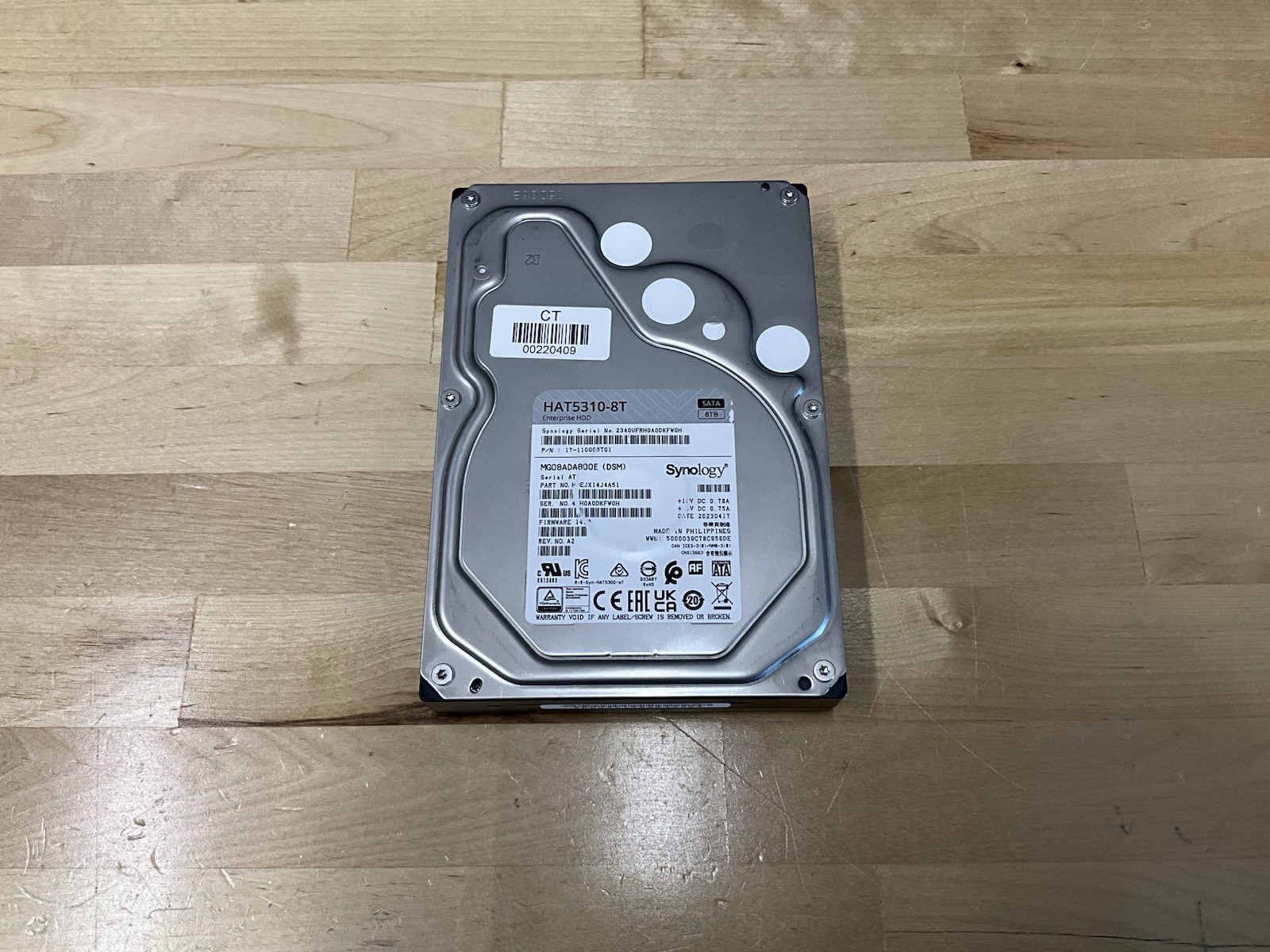 Synology HAT5310-8T 8TB 3.5" 6Gbps 7.2K RPM 512E Enterprise SATA Hard Disk Drive