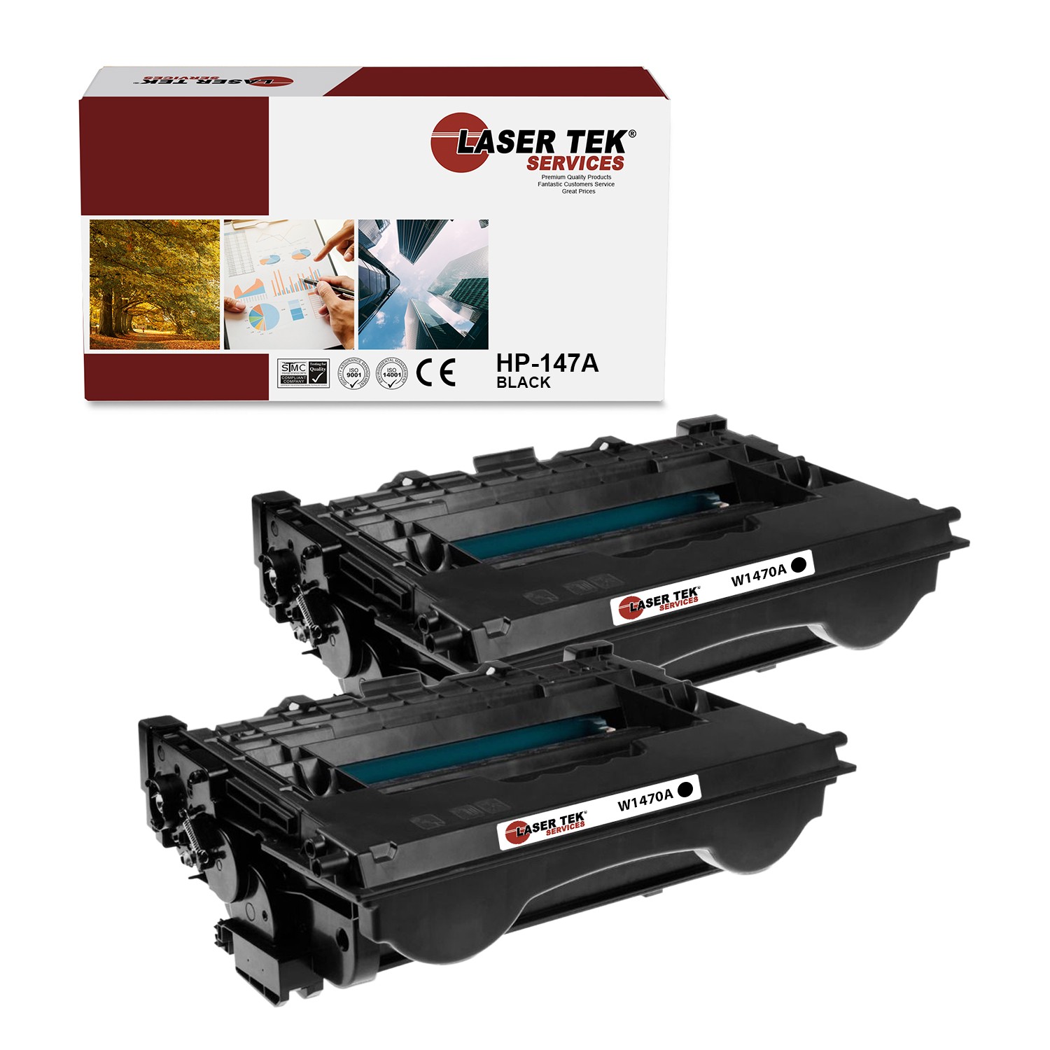2Pk LTS 147A Black Compatible with HP LaserJet MFP M634h Toner Cartridge