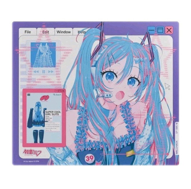 Wallhack SP-005 Hatsune Miku OS Glass Mousepad
