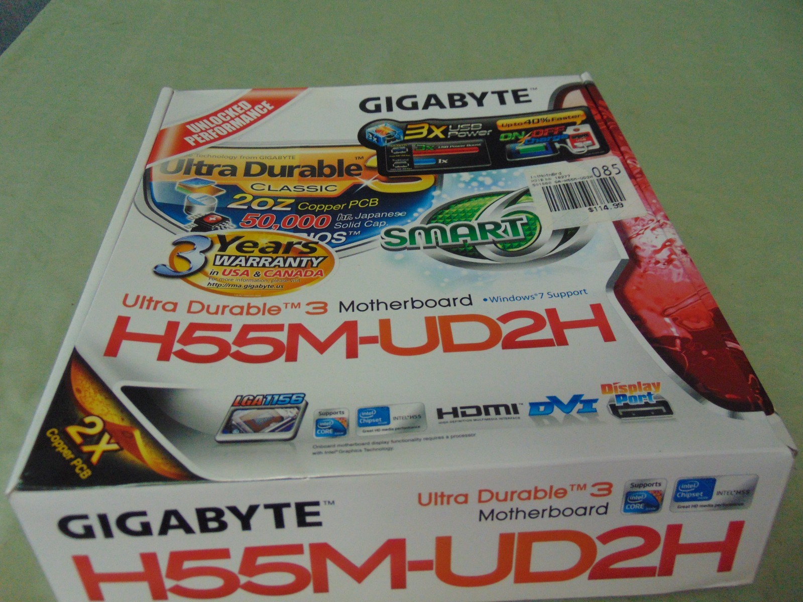 GIGABYTE GA-H55M-UD2H / H55 Rev 1.3/Micro ATX/ New In Box
