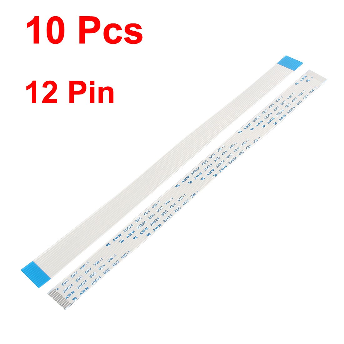 10Pcs 1.0mm Pitch 12 Pin AWM 20624 80C 60V VW-1 Flexible Flat Cable 200mm