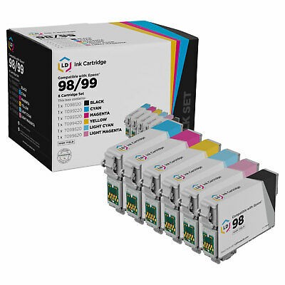 LD 6 Set Ink Cartridge for Epson T098 T099: T0981 T0992 T0993 T0994 T0995 T0996