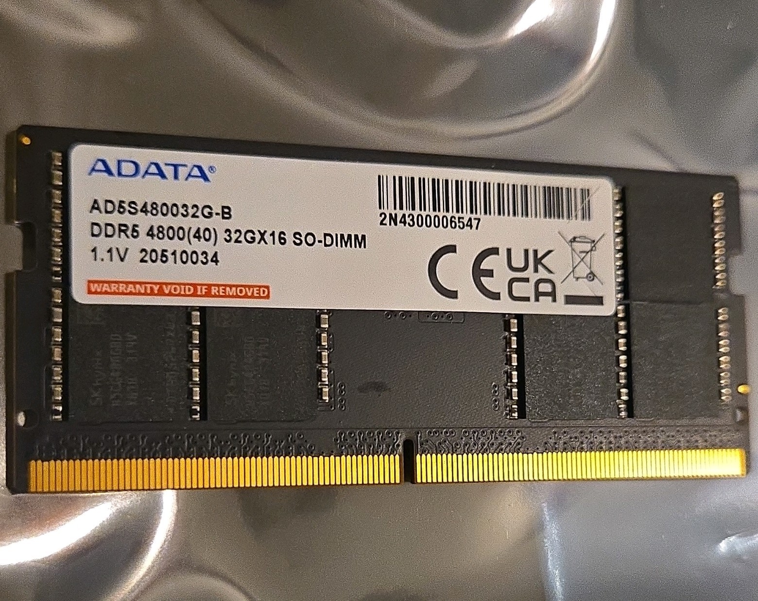 ADATA 64GB (32GB x 2) DDR5 4800 PC5 SODIMM Laptop RAM MEMORY AD5S480032G-B USED