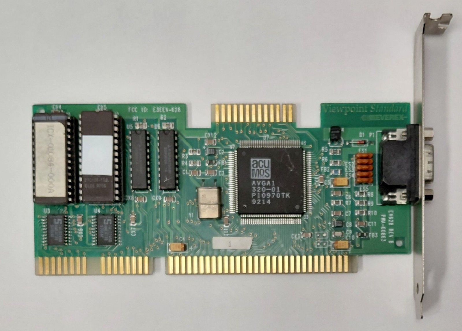 Everex EV628 Viewpoint Standard ISA Graphics Card (AVGA1, 256KB, Retro, 1991)