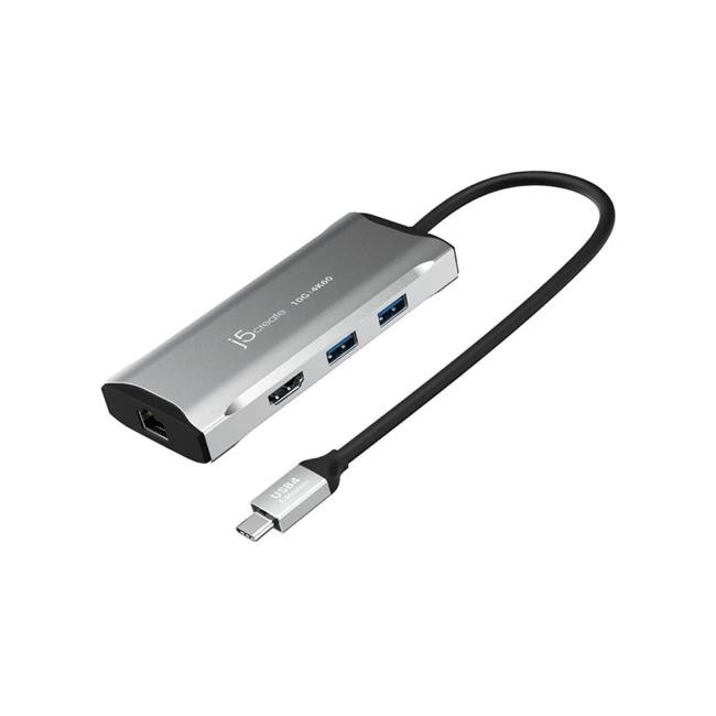 j5create JCD392 4K60 Elite USB-C 10Gbps Travel Dock - Space Gray