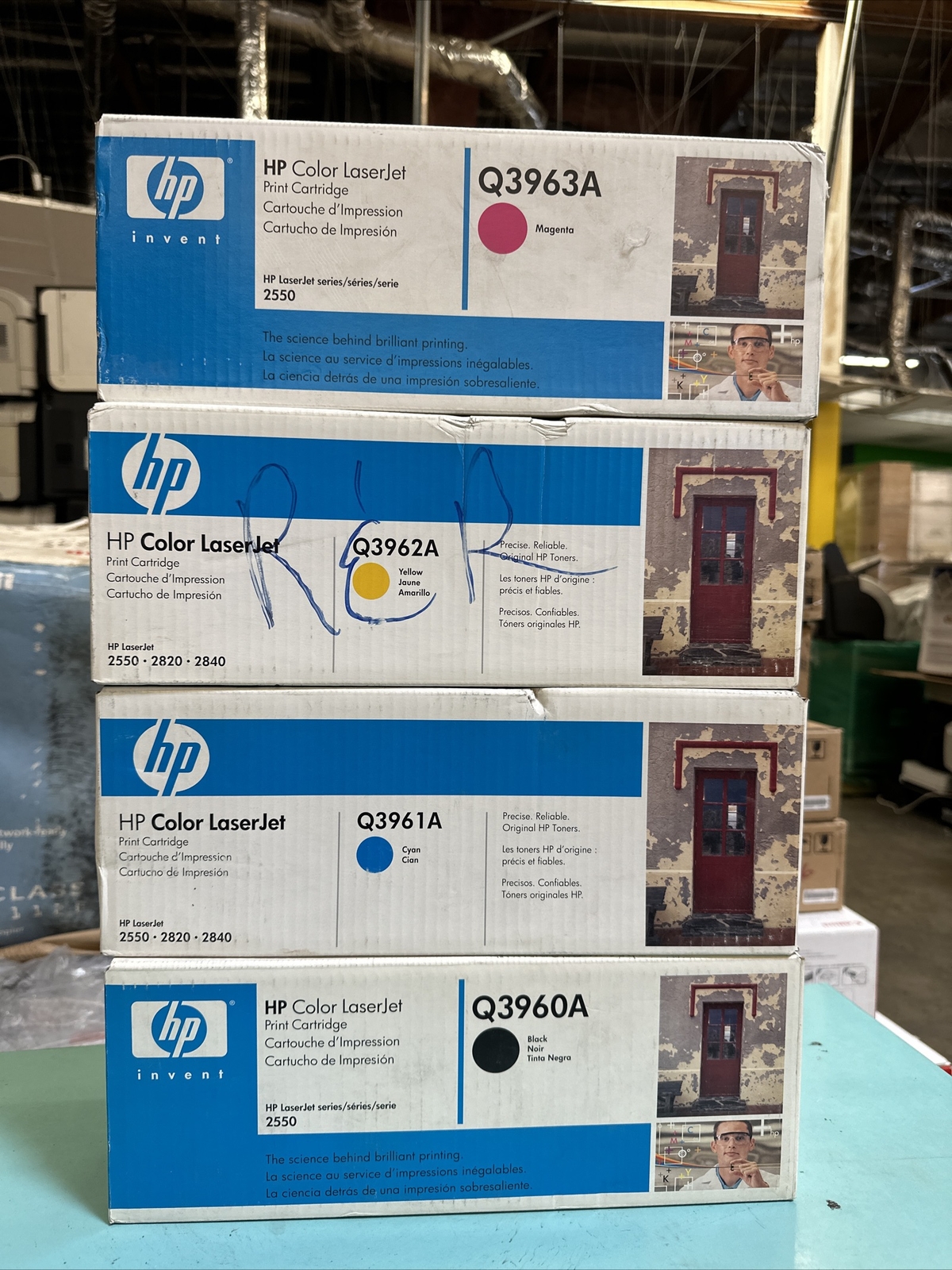Genuine HP 122A Toner Set Q3960A Q3961A Q3962A Q3963A  Black Cyan Yellow Magenta